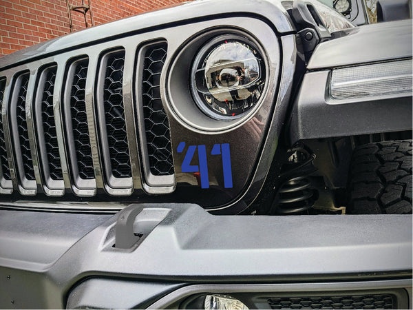 '41 Decal Pair-Willys Inspired- Fits Jeep Wrangler & Gladiator Grille Decal-Pair