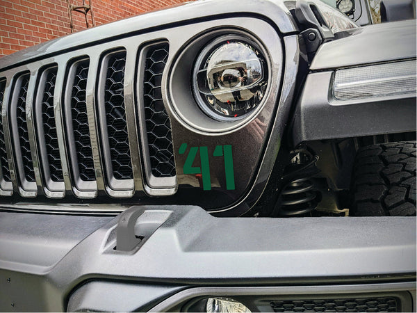 '41 Decal Pair-Willys Inspired- Fits Jeep Wrangler & Gladiator Grille Decal-Pair