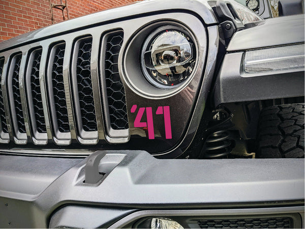 '41 Decal Pair-Willys Inspired- Fits Jeep Wrangler & Gladiator Grille Decal-Pair