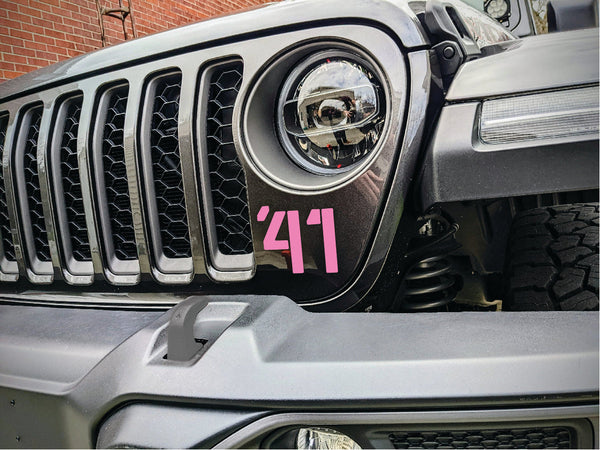 '41 Decal Pair-Willys Inspired- Fits Jeep Wrangler & Gladiator Grille Decal-Pair