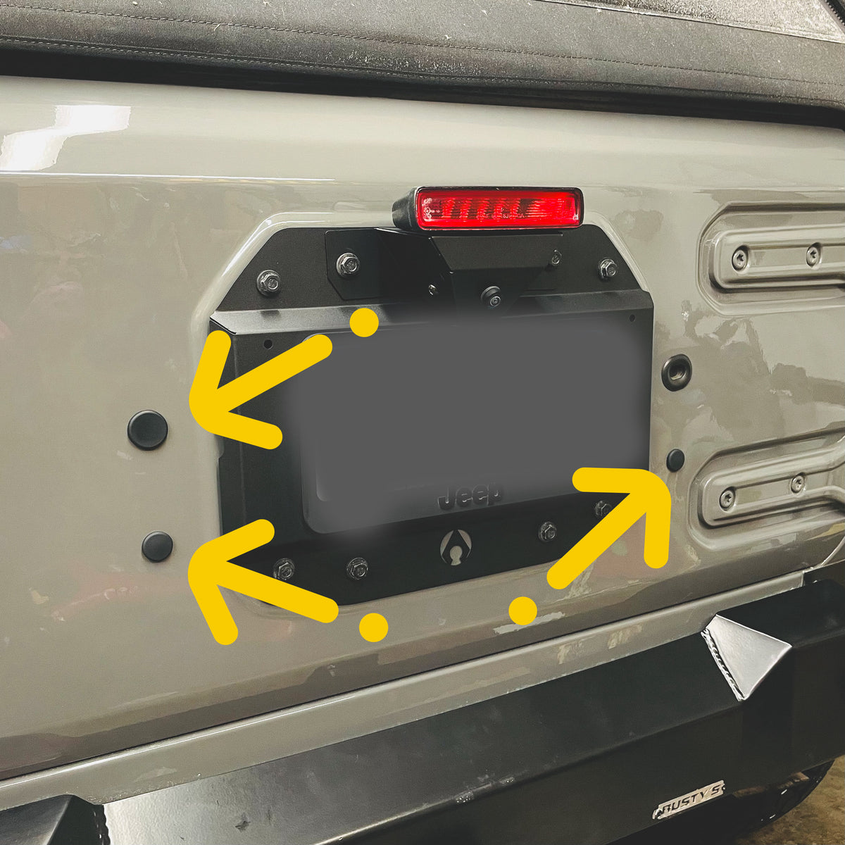 Jeep JL Tailgate Plugs Campsite Carbon