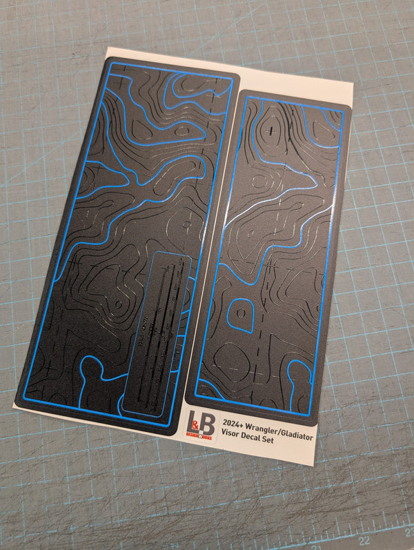 Printed Topographical Warning Label Decal Set-Pair- fits Wrangler JL & Jeep Gladiator JT up to 2023