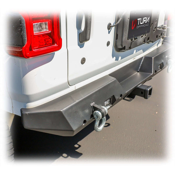 Rear Bumper with LED Pod Lights and Hitch Receiver for Jeep Wrangler JL