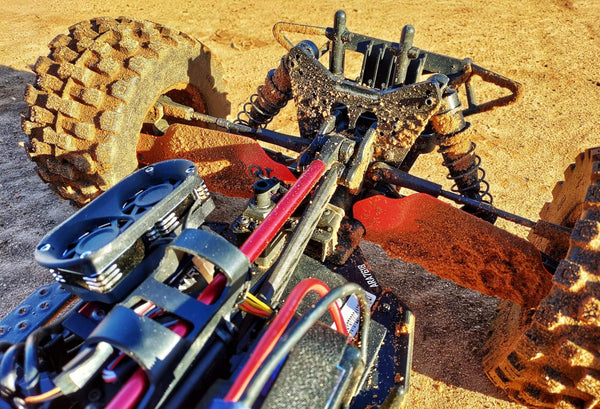 Arrma Fireteam dual fan 40mm Rocket Fan kit Velocity Stack Finned Rock Guard Campsite Carbon carbon fiber nylon 3D print bolt on plug and play Arrma Spektrum 4s 6s 8s