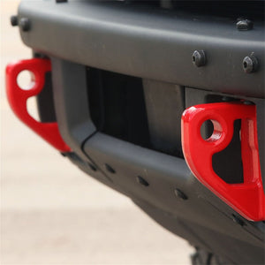 2021+ Ford Bronco Front Bumper Tow Hooks, Red Pair — Ford Racing (M-18954-BR)