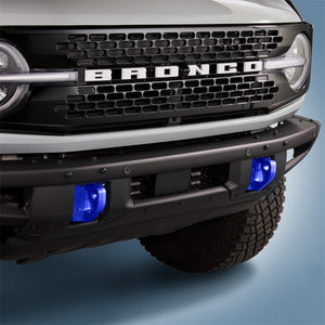 2021+ Ford Bronco Front Bumper Tow Hooks, Blue Pair — Ford Racing (M-18954-BB)