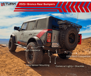 2021+ Ford Bronco Rear Bumper — Turn Offroad Zero Series