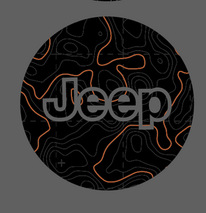 Jeep Wrangler JL & Gladiator JT Steering Wheel Overlay Decal Set — Printed Topographical Pair — L&B Designworks