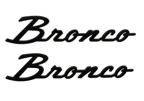 Ford Racing 21-24 Bronco Classic Script Fender Badge Kit - Gloss Black M-1447-BSGS