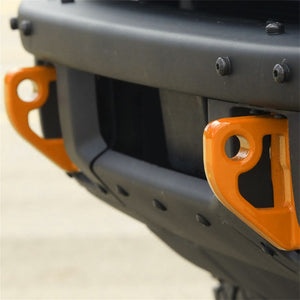 2021+ Ford Bronco Front Bumper Tow Hooks, Orange Pair — Ford Racing (M-18954-BO)