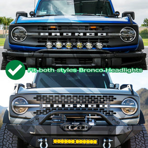 2021-2023 Ford Bronco NOVA LED Projector Headlights, Black — AlphaRex, Discontinued (880260)