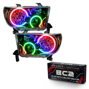 2007-2013 Toyota Tundra Halo Headlights — ORACLE Lighting Pre-Assembled, Black Housing