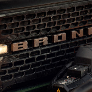 2021+ Ford Bronco Grille Lettering Overlay Kit, Bronze — Ford Racing (M-1447-BLBR)