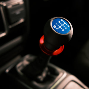 Jeep JL & JT shift knob — laser-etched 6-speed pattern close-up