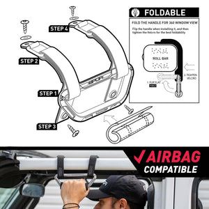 2024+ Jeep Wrangler Airbag-Safe Grab Handles — GPCA GP-Grip AIR