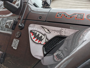 Jeep Wrangler JL & Gladiator JT Fender Vent Decals — A-10 Warthog Nose Art Pair — L&B Designworks