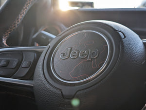 Jeep Wrangler JL & Gladiator JT Steering Wheel Overlay Decal Set — Printed Topographical Pair — L&B Designworks