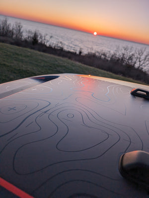 2020+ Jeep Wrangler & Gladiator Hood Decal Set — Topographical Mojave/392 Blackout — L&B Designworks