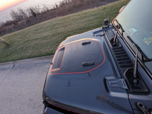 2020+ Jeep Wrangler & Gladiator Hood Decal Set — Topographical Mojave/392 Blackout — L&B Designworks