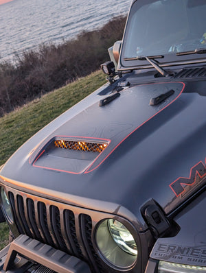 2020+ Jeep Wrangler & Gladiator Hood Decal Set — Topographical Mojave/392 Blackout — L&B Designworks