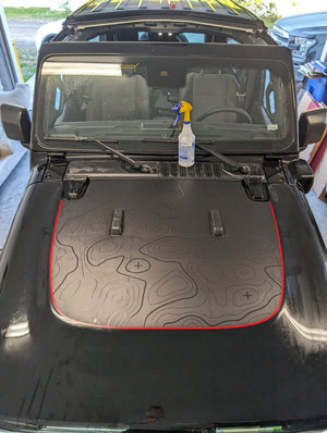 Jeep Wrangler JL & Gladiator JT Hood Decal — Topographic Full Color Line Blackout — L&B Designworks