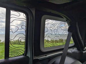 Jeep Wrangler JL Rear Door & Window Decal — Topographical — L&B Designworks