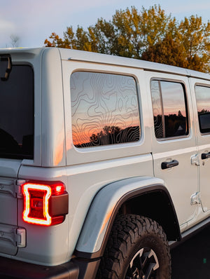 Jeep Wrangler JL Rear Door & Window Decal — Topographical — L&B Designworks