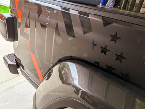 Jeep Gladiator JT Bed Decals — Color Line 1941 American Flag Printed Pair — L&B Designworks