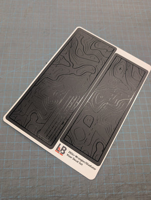 2024 Jeep Wrangler JL & Gladiator JT Warning Label Decal Set — Printed Topographical Pair — L&B Designworks