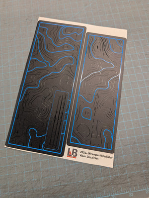2024 Jeep Wrangler JL & Gladiator JT Warning Label Decal Set — Printed Topographical Pair — L&B Designworks