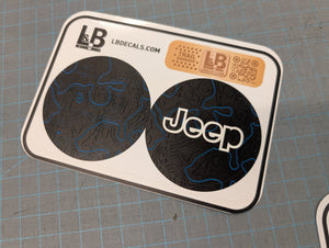 Jeep Wrangler JL & Gladiator JT Steering Wheel Overlay Decal Set — Printed Topographical Pair — L&B Designworks