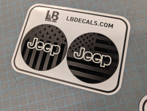 Jeep Wrangler JL & Gladiator JT Steering Wheel Overlay Decal Set — American Flag — L&B Designworks