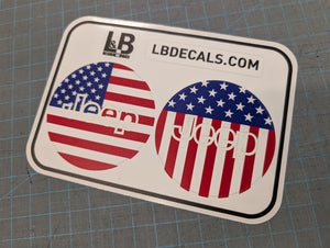 Jeep Wrangler JL & Gladiator JT Steering Wheel Overlay Decal Set — American Flag — L&B Designworks