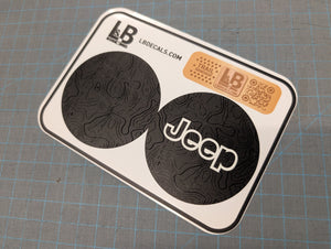 Jeep Wrangler JL & Gladiator JT Steering Wheel Overlay Decal Set — Printed Topographical Pair — L&B Designworks