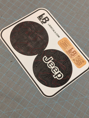Jeep Wrangler JL & Gladiator JT Steering Wheel Overlay Decal Set — Printed Topographical Pair — L&B Designworks