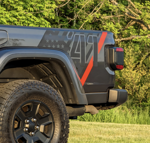 Jeep Gladiator JT Bed Decals — Color Line 1941 American Flag Printed Pair — L&B Designworks