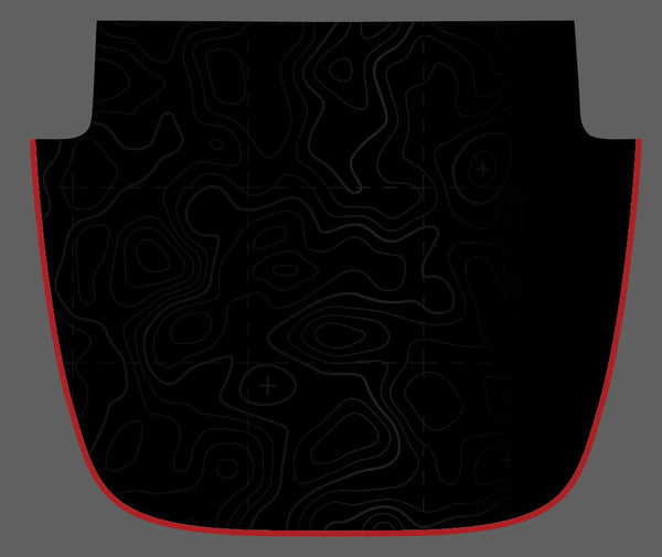 Topographic Full Color Line Blackout Hood Decal- Fits Jeep Wrangler & Gladiator JL Hood Decal Printed Single Layer Decal