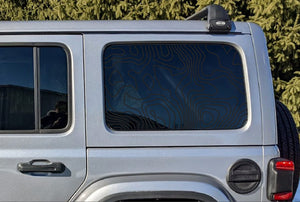 Jeep Wrangler JL Rear Door & Window Decal — Topographical — L&B Designworks