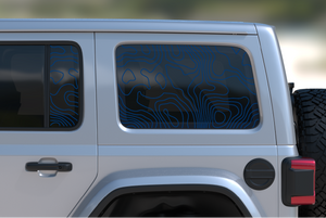 Jeep Wrangler JL Rear Door & Window Decal — Topographical — L&B Designworks