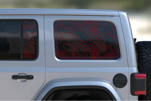 Jeep Wrangler JL Rear Door & Window Decal — Topographical — L&B Designworks