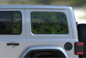 Jeep Wrangler JL Rear Door & Window Decal — Topographical — L&B Designworks