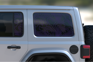 Jeep Wrangler JL Rear Door & Window Decal — Topographical — L&B Designworks