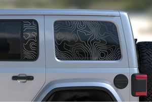Jeep Wrangler JL Rear Door & Window Decal — Topographical — L&B Designworks