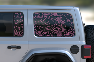 Jeep Wrangler JL Rear Door & Window Decal — Topographical — L&B Designworks