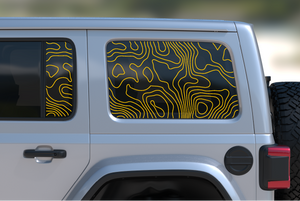 Jeep Wrangler JL Rear Door & Window Decal — Topographical — L&B Designworks