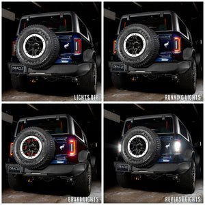 2021-2025 Ford Bronco Flush Mount LED Tail Lights — ORACLE Lighting V2, Low-Profile 1,400 Lumens