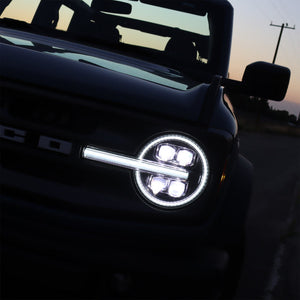 2021-2023 Ford Bronco NOVA LED Projector Headlights, Black — AlphaRex, Discontinued (880260)