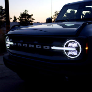 2021-2023 Ford Bronco NOVA LED Projector Headlights, Black — AlphaRex, Discontinued (880260)