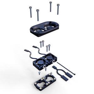 Arrma 4s V2.5 30Thirty Dual Fan Kit — Vented Shroud, With Fan, exploded view