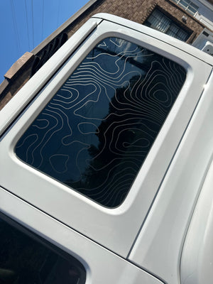 Jeep Wrangler JL Rear Door & Window Decal — Topographical — L&B Designworks